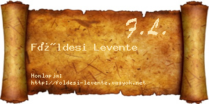 Földesi Levente névjegykártya